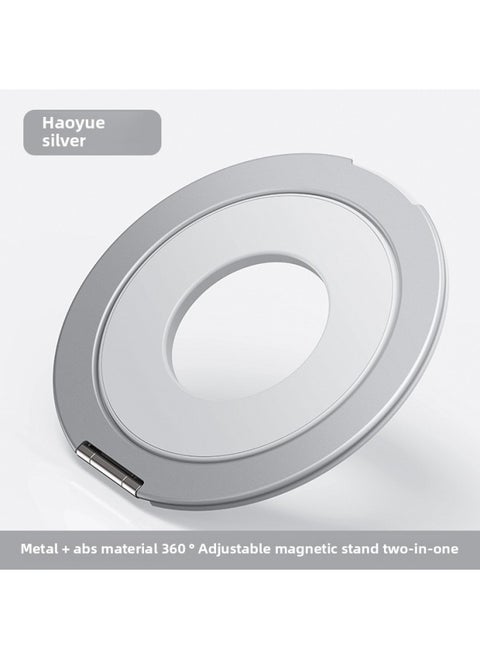 Suitable For IPad Samsung For Huawei For Xiaomi Redmi Tablet Case Universal Bracket Metal Magnetic Rotating Portable Adhesive Sticker-Color:Silver-Applicable Models:Tablet Universal Metal Stand