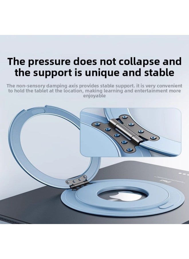 Suitable For IPad Samsung For Huawei For Xiaomi Redmi Tablet Case Universal Bracket Metal Magnetic Rotating Portable Adhesive Sticker-Color:Silver-Applicable Models:Tablet Universal Metal Stand