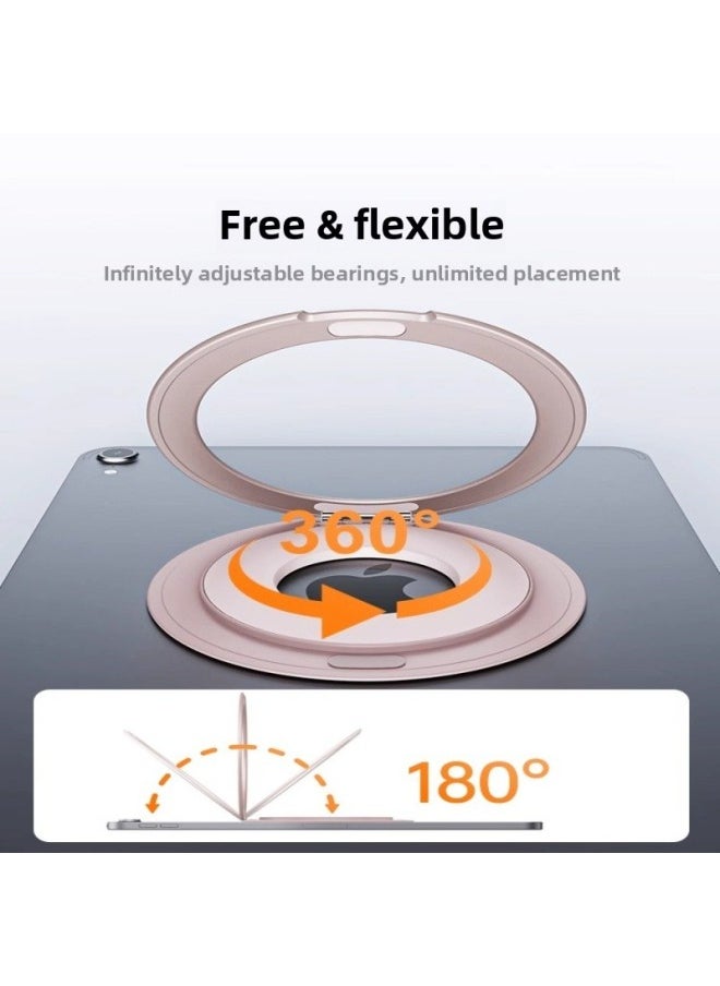 Suitable For IPad Samsung For Huawei For Xiaomi Redmi Tablet Case Universal Bracket Metal Magnetic Rotating Portable Adhesive Sticker-Color:Silver-Applicable Models:Tablet Universal Metal Stand
