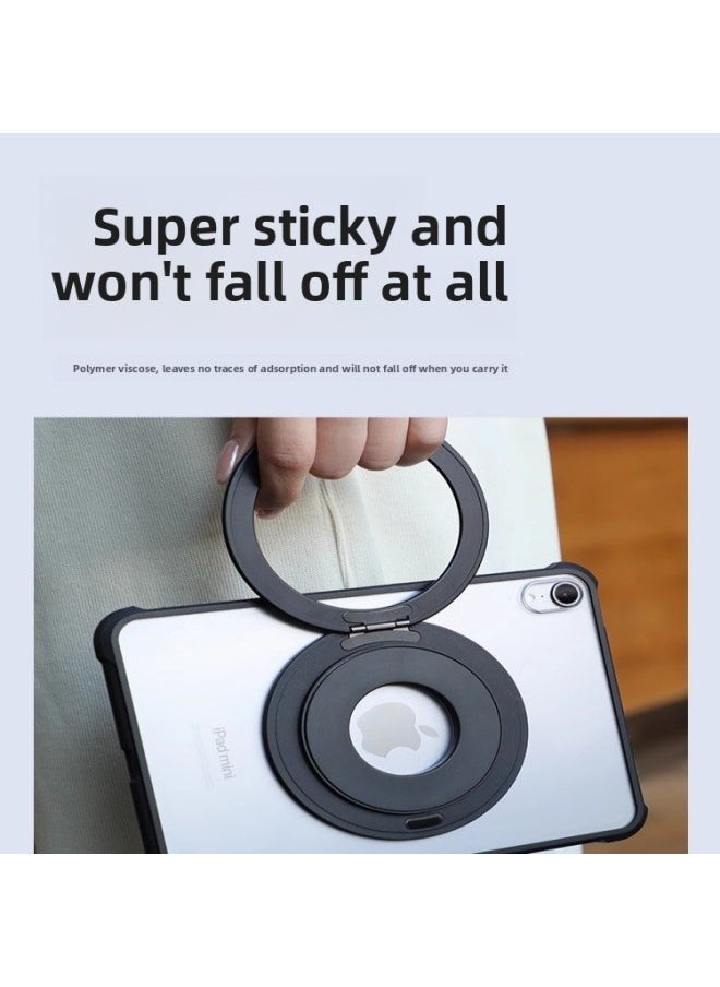 Suitable For IPad Samsung For Huawei For Xiaomi Redmi Tablet Case Universal Bracket Metal Magnetic Rotating Portable Adhesive Sticker-Color:Silver-Applicable Models:Tablet Universal Metal Stand