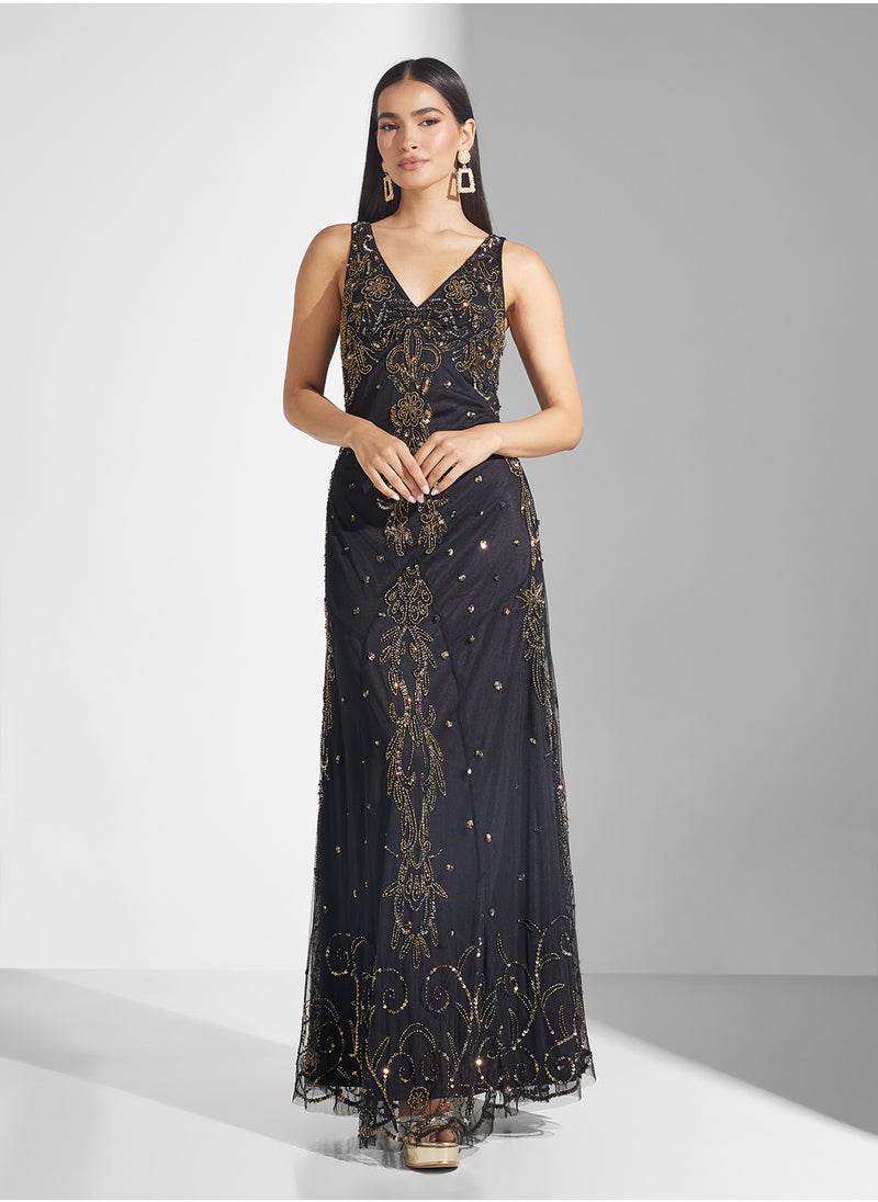 Amelia Rose V-Neck Maxi Dress  - Image 1