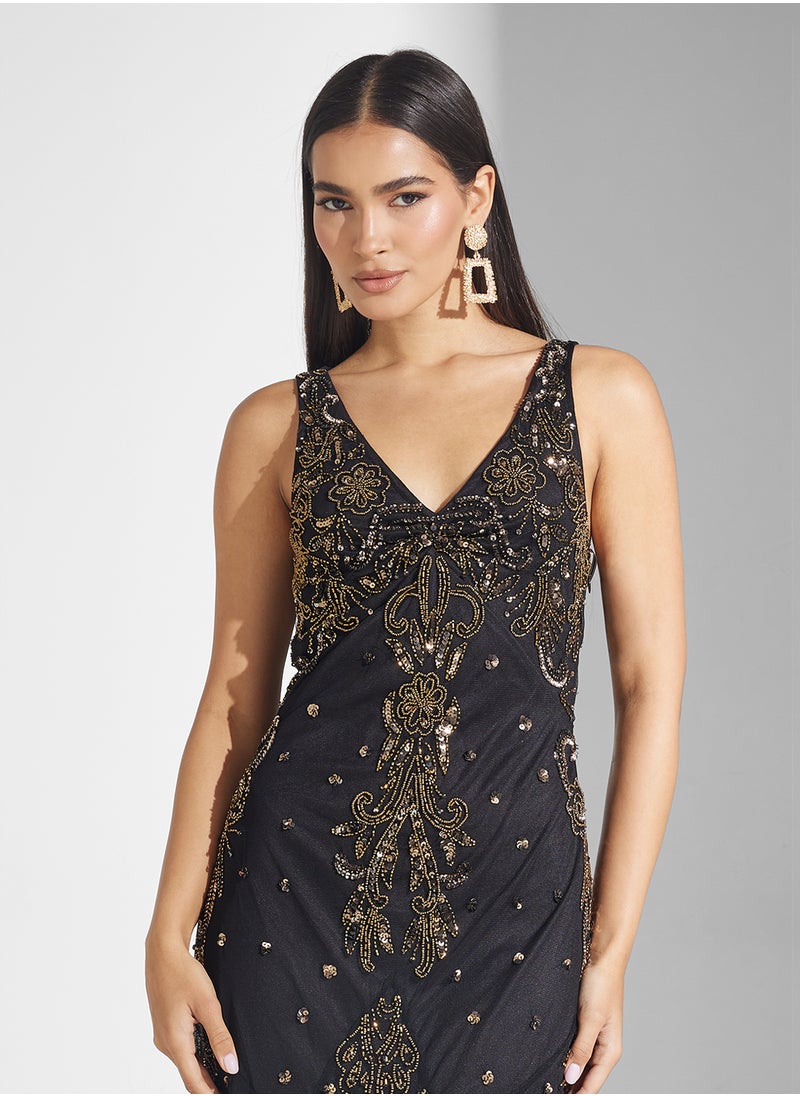 Amelia Rose V-Neck Maxi Dress  - Image 3
