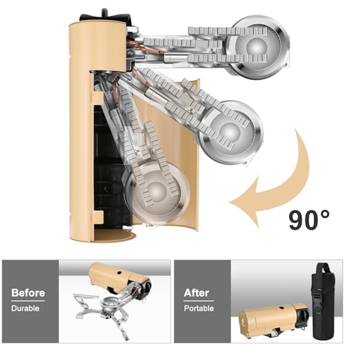 Odoland Portable Camping Stove Butane 1400W Gas Stove Collapsible Backpacking Stove for Indoor Outdoor Cooking Hiking and Picnic - Image 2