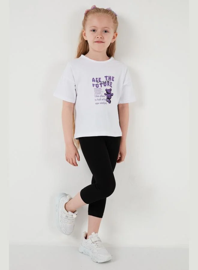 Lela Lela Cotton Crew Neck Short Sleeve Tights Top-Bottom Set Girls SET 6212003