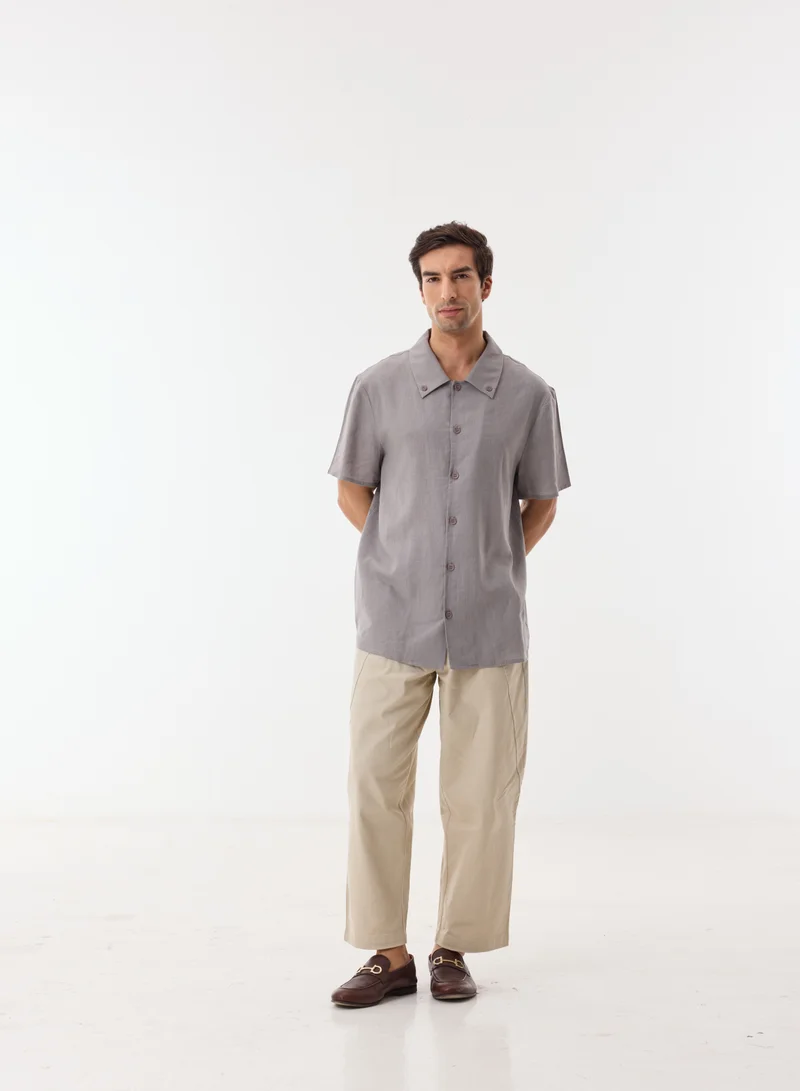 Ashita Fernandes Caspian Men’s Khaki Cotton Blend Pants – Relaxed Fit Full Length Lightweight Casual Trousers