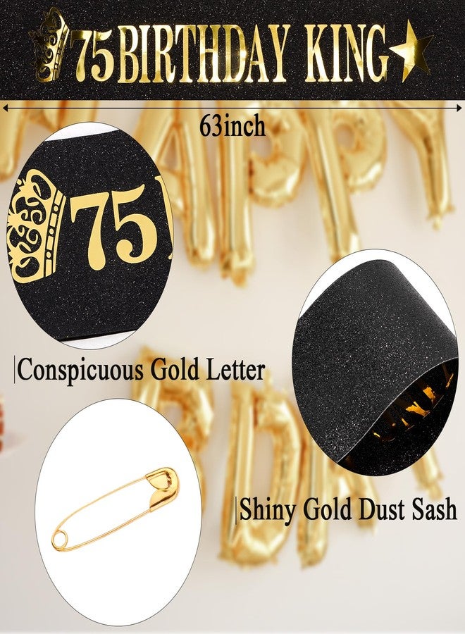 Hapdoo 75 th Birthday Decorations Set for Men - 75th Birthday Gifts for Him 75th Birthday King Crown and Sash, Happy 75th Birthday Party Favors Mens - Image 3