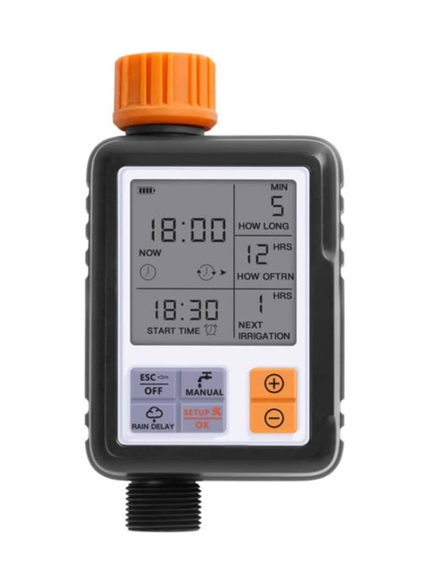 Large Screen Automatic Watering Timer Black/Orange