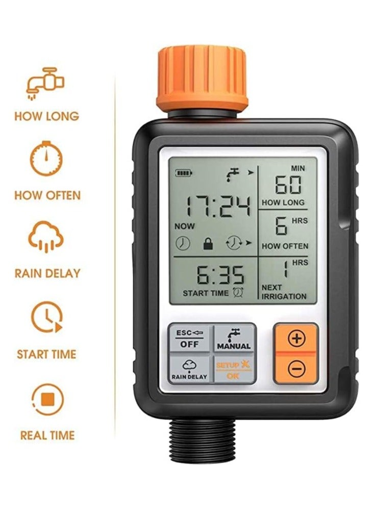 PRIMO PLUS Large Screen Automatic Watering Timer Black/Orange - Image 3