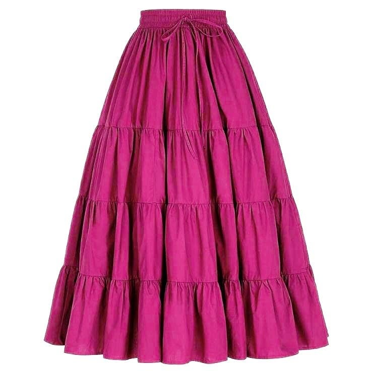 JANAK Women Crepe Maxi Skirt (584_Magenta_Free Size) - Image 5