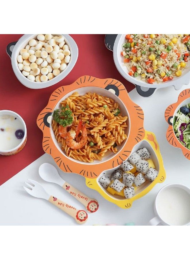 FunBlast (Set Of 5 Pcs) Bamboo Fiber Eco Friendly Kids Feeding Set (Cat) - Image 4