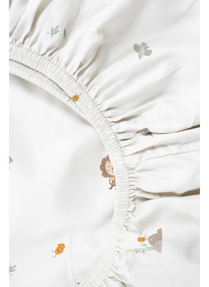 Casadora Baby Simba 100% Cotton Satin Baby Fitted Sheet - 70X140 cm  - Image 4