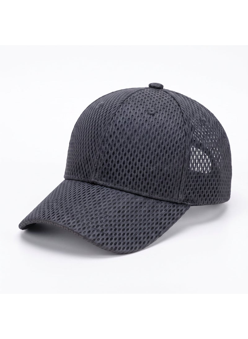 IceZone Breathable Mesh Baseball Cap, Adjustable Fit, Grey - Image 1