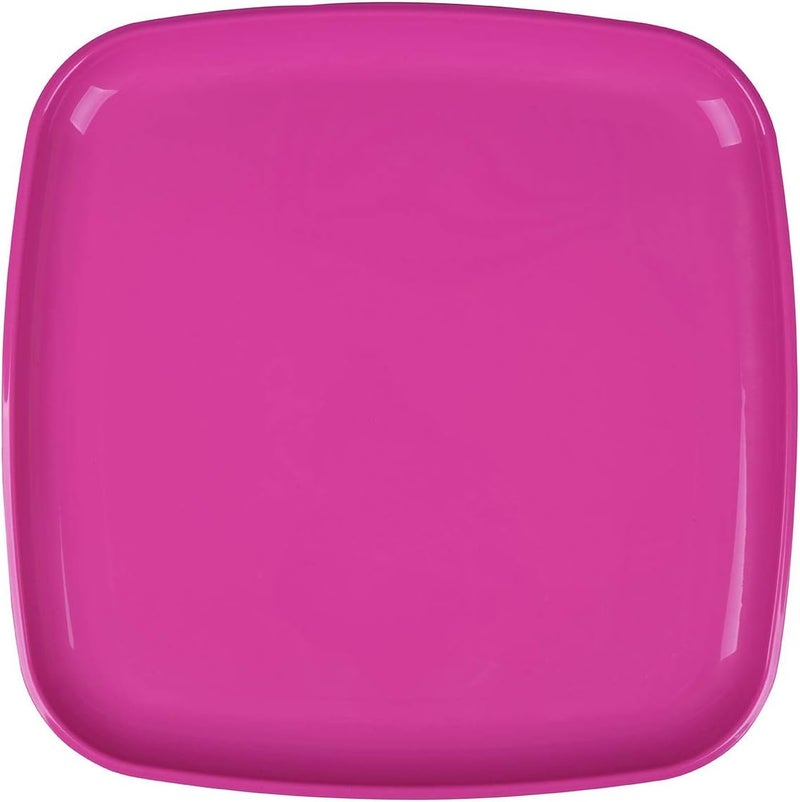 Mintra Office Mintra Home Reusable Plastic Plates Fuschia Square Serving Plate 2pk 14in - Image 2