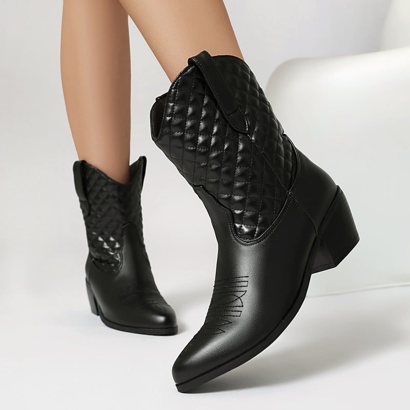 New Fashion High-Heeled Western Boots For 2024 40-48 Plus Size Low-Heeled Boots - Image 5