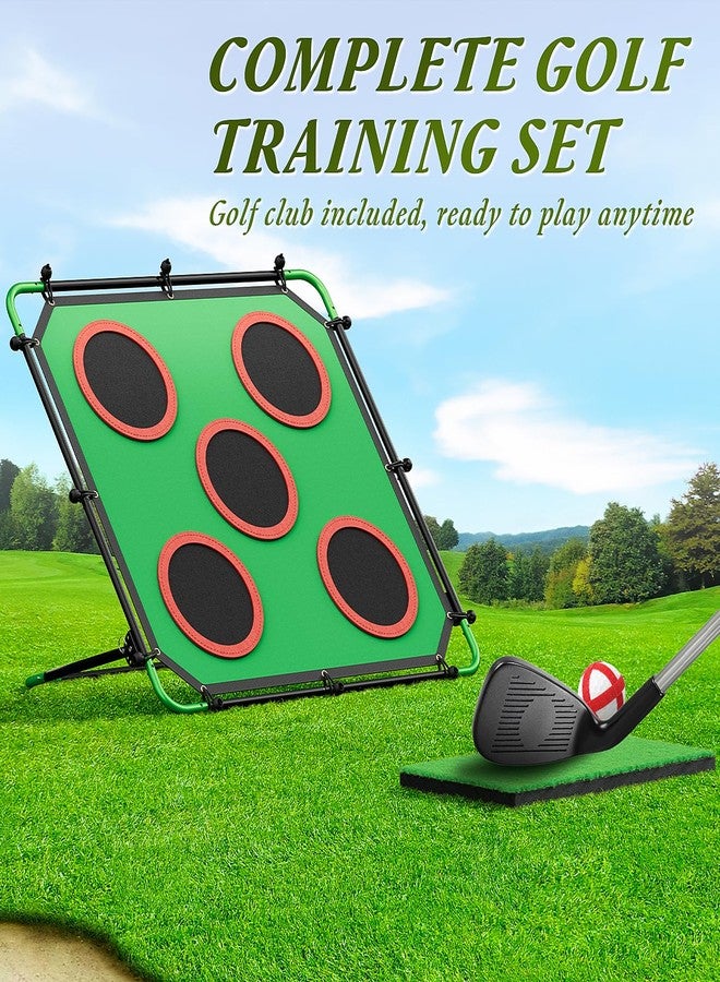 IGRL Golf Game, Golf Chipping Game Set with 4 Adjustable Angles & Sturdy Metal Tube, Portable Golf Target Game for Adults with Club, Balls, Mat & Carry Bag, Indoor Outdoor Backyard Lawn Gifts for Men - Image 5
