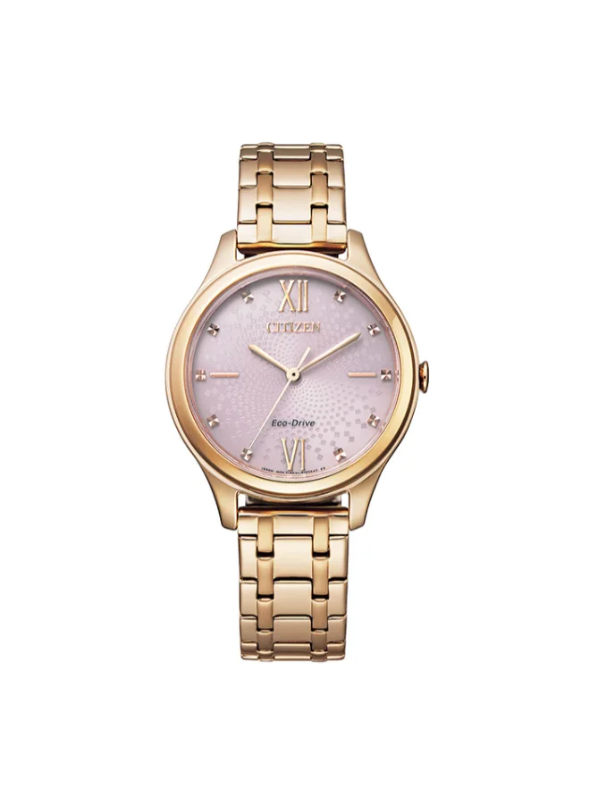 CITIZEN Women's Stainless Steel Strap with Rose Gold Plating  Watch EM0503-75X - 32 mm
