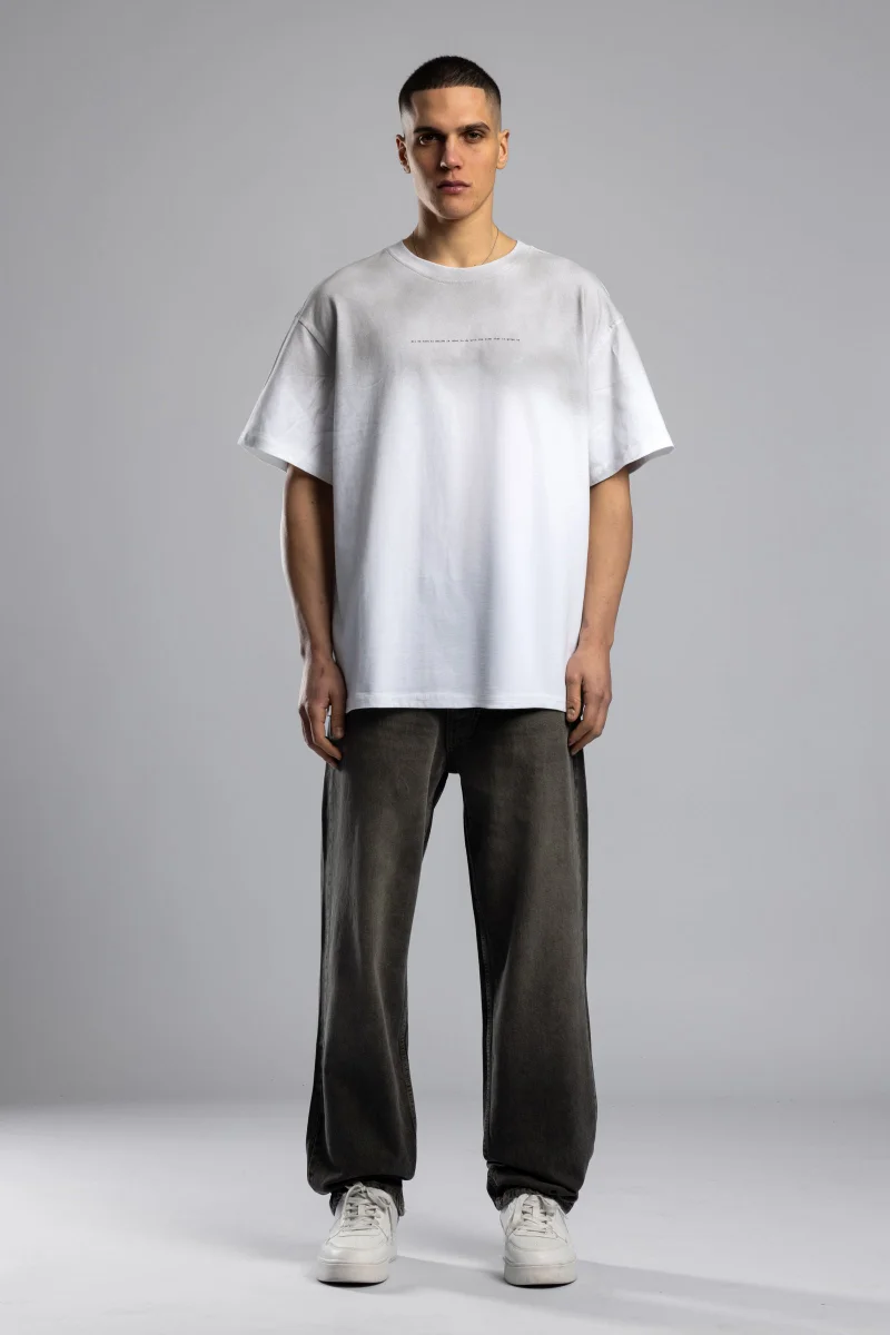 كاتش تيشيرت مغسول بطبعة بسيطة