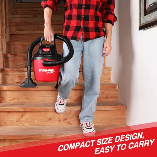 SHOPVAC Shop-Vac 2.5 Gallon 2.5 Peak HP Wet/Dry Vacuum, Portable Compact Shop Vacuum with Collapsible Handle Wall Bracket & Multifunctional Attachments for Home, Jobsite. 2036000 - Image 3