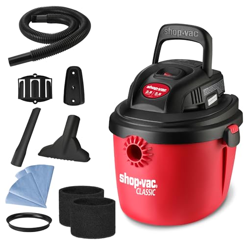 SHOPVAC Shop-Vac 2.5 Gallon 2.5 Peak HP Wet/Dry Vacuum, Portable Compact Shop Vacuum with Collapsible Handle Wall Bracket & Multifunctional Attachments for Home, Jobsite. 2036000 - Image 1