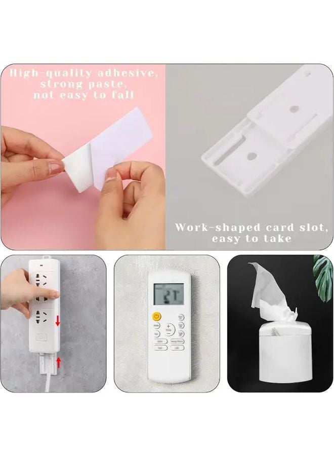 White 6 Pack Heavy Duty Power Strip Holder No Drill Self Adhesive Socket Organizer - Image 3