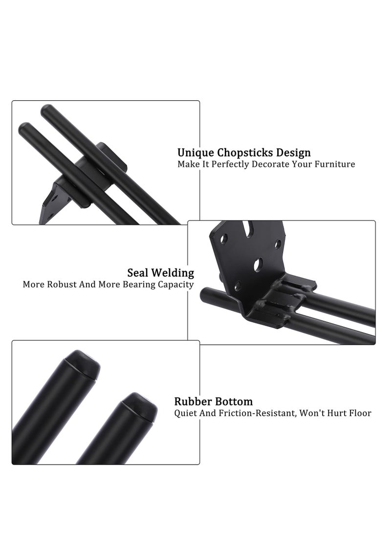 SYOSI - 4pcs Modern Black Iron Furniture Support Legs, Metal Feet for Diy TV Cabinet, Ottoman, Cupboard, Sofa and More, 15cm - Image 1