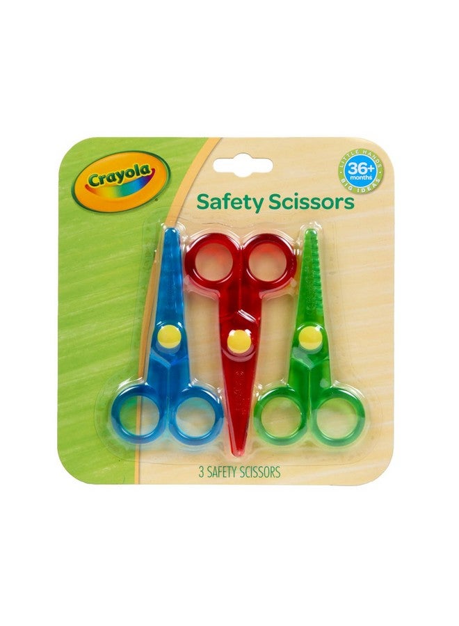 Crayola Toddler Safety Scissors (3 Pack), Blunt Tip Training Scissors for Preschool, Kids Art Supplies, Right & Left Handed, 3 Styles - Image 1