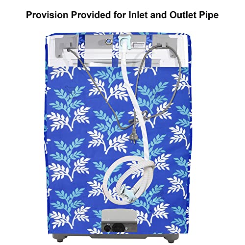 E-Retailer Washing Machine Cover for Top Load 5kg to 7.5kg | Light Weight Dustproof Cover with Zip Enclosure | Leaf Fully Automatic Washer Protector for Indoor Outdoor Use | Size 23x23x35 Inch - Image 2