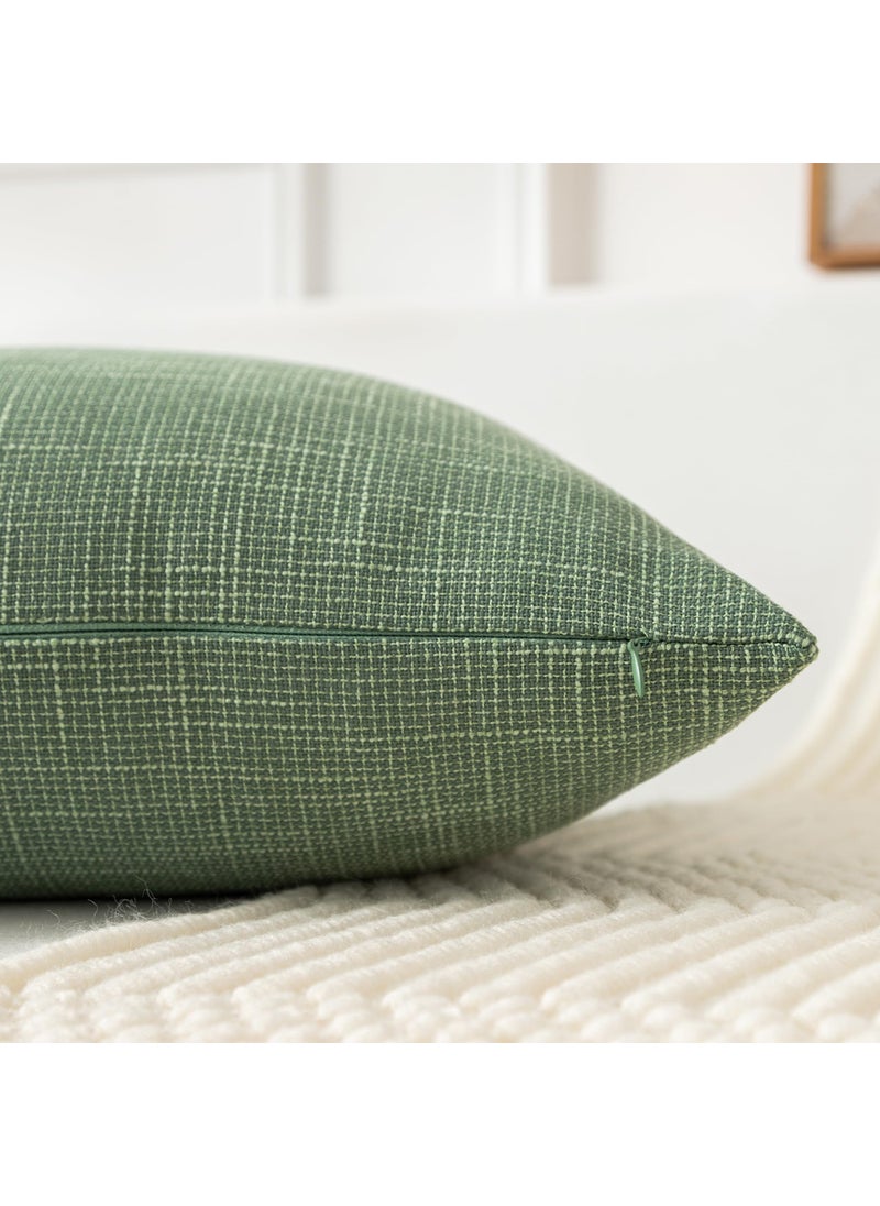 K KEVIN TEXTILE Kevin Textile Set of 2 Sage Green Pillow Covers 18 x 18 Inch Farmhouse Boho Decorative Throw Pillow Covers Linen Cushion Covers for Sofa Couch D?cor  - Image 3