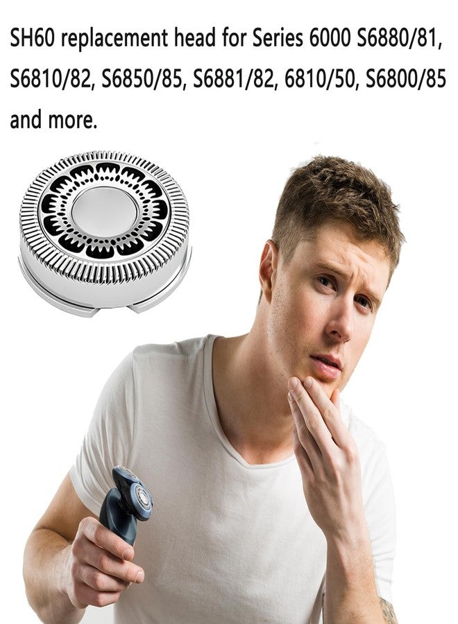 Tomorrow will be better SH60 Replacement Head Series 6000 Compatible with Philips Norelco 6000 Replacement Heads Blades Shaver Razors for Philips Norelco Series 6000 Replacement Heads, for S6880/81 S6810/82 S6850/85, 6 Pack - Image 2