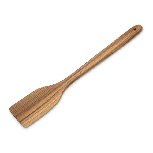 FAAY 18 Teak Long Wooden Spatula Heavy Duty Stir Paddle for Cooking in Big Pot Canning Handcrafted from High Moist Resistance Teak Wooden Spoon Flat for Brewing Grill Mixing Stirring Decor