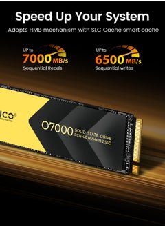 Orico ORICO 2TB NVMe SSD PCIe 4.0- Up to 7000MB/s, M.2 SSD 2280 PCIe 4.0X4 Internal Solid State Drive SSD, Fast Heat Dissipation, Compatible with macOS Windows for Gamers and Creators-O7000 (2TB)  - Image 2