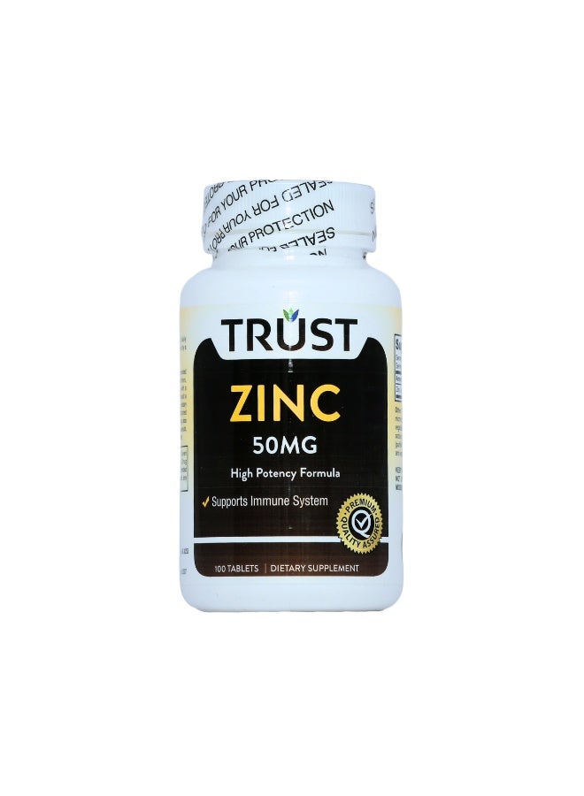 تراست زنك ٥٠ ملغ من تراست - دعم الجهاز المناعي، صحة الشعر والبشرة والأظافر، مضاد للأكسدة وشفاء الجروح - ٦٠ قرصًا - Image 3