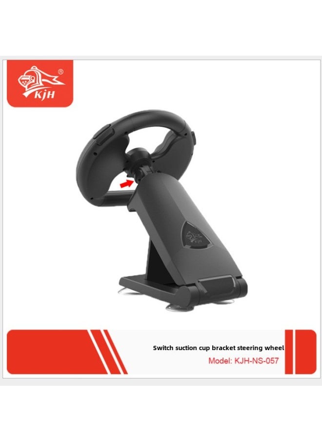 Generic Switch Racing Steering Wheel JoyCon Small Handle Steering Wheel Seat NS Gamepad Steering Wheel Bracket-Product Color:Black  - Image 1