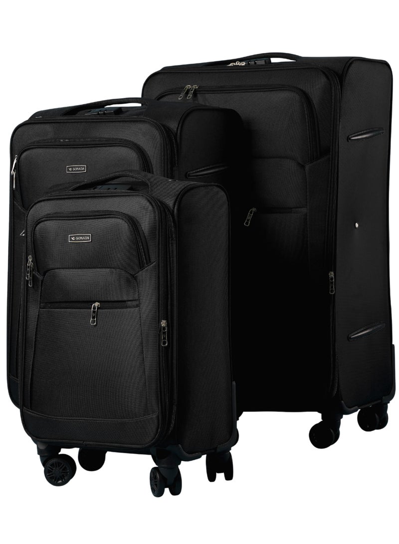 SONADA SONADA Lightweight Luggage Set of 3 ANTI Thief Lock 4 Double Wheels, Expandable Suitcase - Image 1