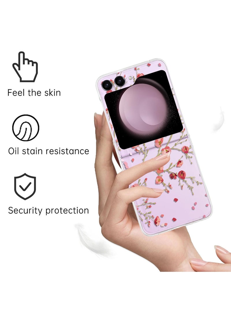 Excefore For Galaxy Z Flip 5 Case with Strap, Hard PC Case Shockproof Cover, Ideal for Women and Girls - Compatible with Samsung Galaxy Z Flip 5 5G 2023 (Cute Flower) - Image 4