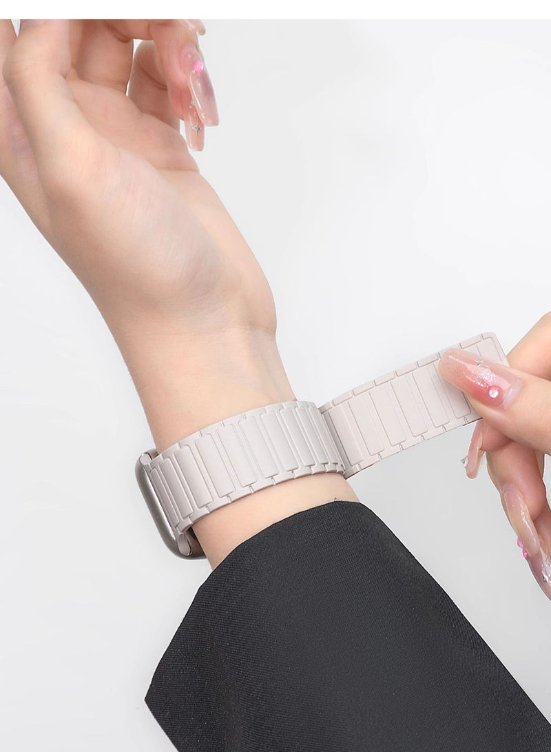 Beauenty Magnetic Silicone Band for Apple Watch Ultra Ultra2/ 9 8 7 6 5 4 3 2 1 SE,Soft Silicone Waterproof Strap Wristbands Compatible with iWatch Apple Watch Series Ultra 49mm 45mm 44mm 42mm Women Men - Image 3