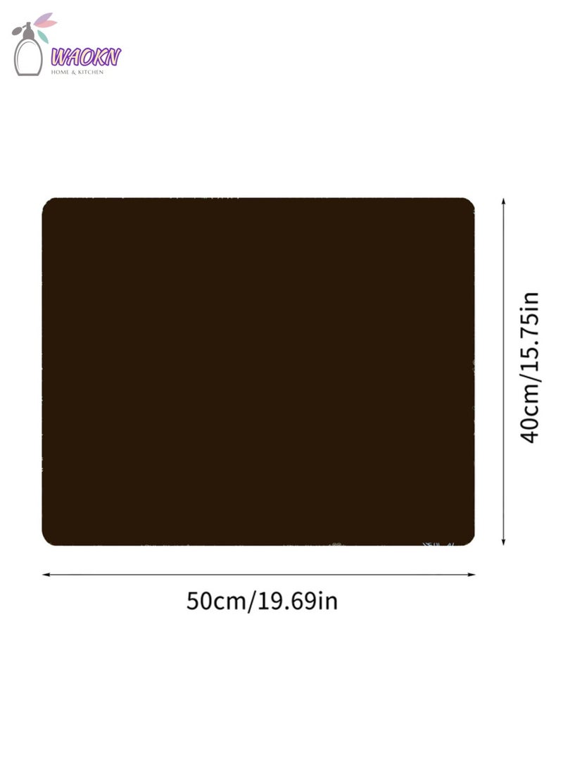 WAOKN Coffee Machine Absorbent Mat, Kitchen Bowl Bar Drain Mat, Cup Drying Mat, Table Top Leave-In Insulation Mat  - Image 2