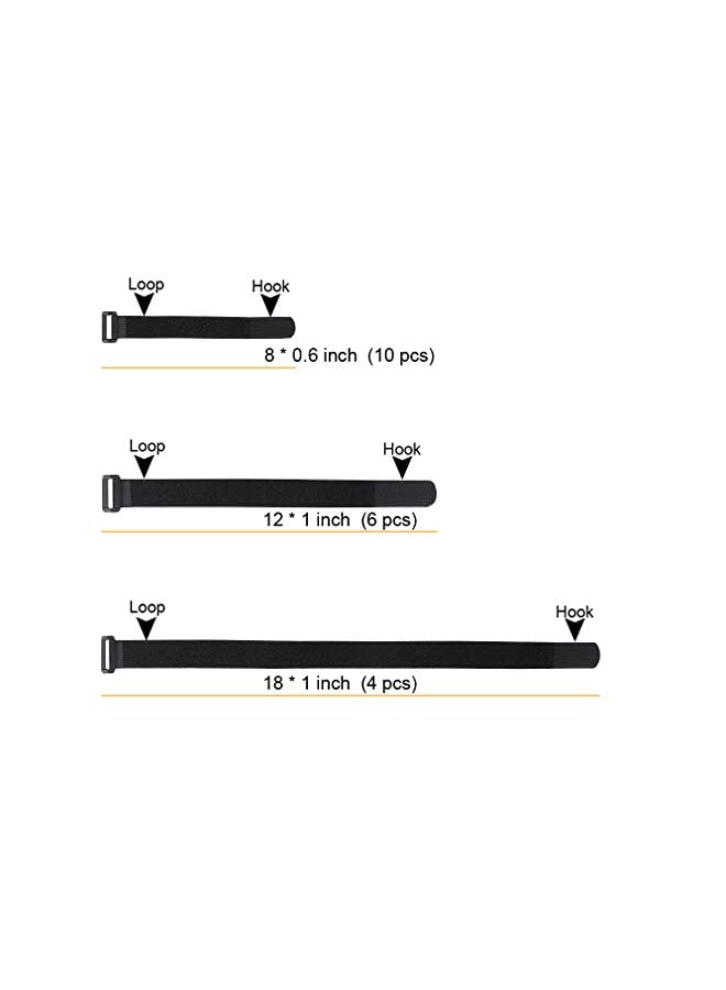 PROMASS Reusable Fastening Cable Straps and Cable Ties Set of 20 - Image 2
