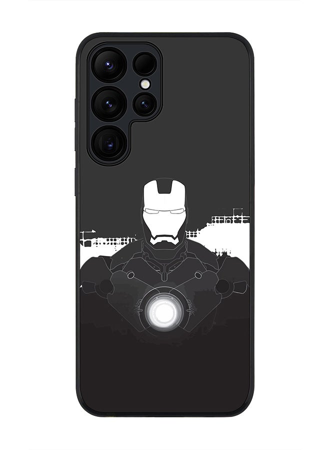 Stylizedd Rugged Black edge case for Samsung Galaxy S24 Ultra, Slim fit Soft Case Flexible Rubber Edges Anti Drop TPU Gel Thin Cover- Iron Man Beam - Image 1