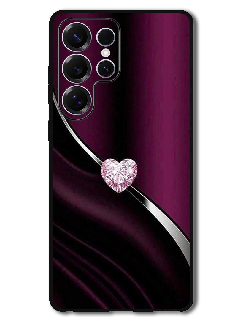 Theodor Protective Case Anti Scratch Shock Proof Bumper Cover For Samsung Galaxy S25 Ultra Diamond Heart - Image 1