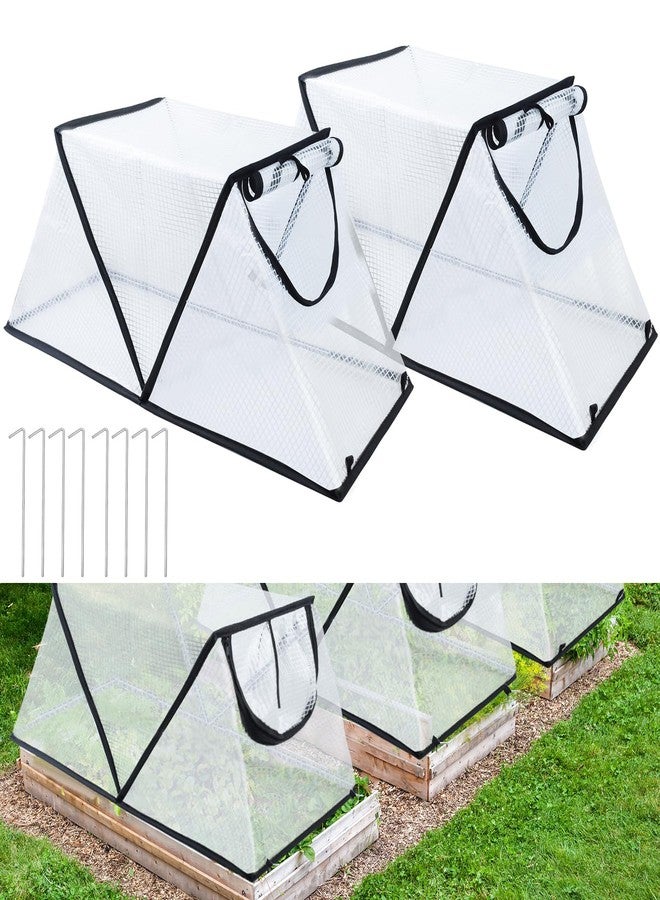 Mofuiry 2 Pack Portable Raised Garden Bed Cover, Waterproof Small greenhouse replacement cover with Roll-up Zipper Door garden row covers Plant Accelerator Cover for Vegetable Tomato Flower Fruits,33×13×15 In - Image 1