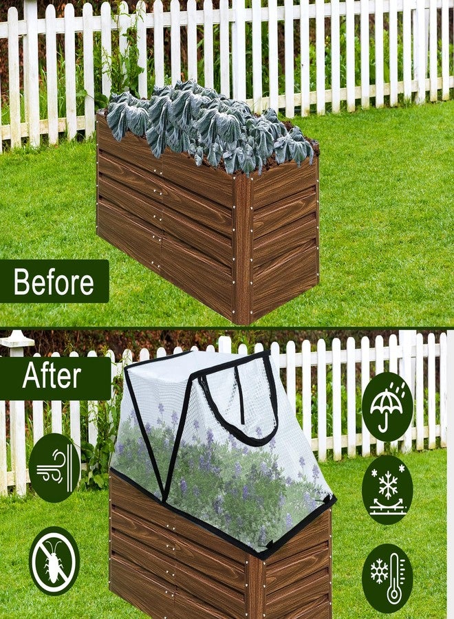 Mofuiry 2 Pack Portable Raised Garden Bed Cover, Waterproof Small greenhouse replacement cover with Roll-up Zipper Door garden row covers Plant Accelerator Cover for Vegetable Tomato Flower Fruits,33×13×15 In - Image 5