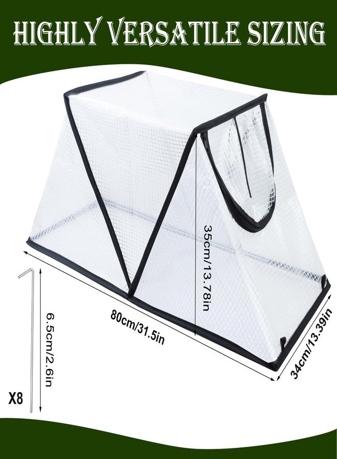 Mofuiry 2 Pack Portable Raised Garden Bed Cover, Waterproof Small greenhouse replacement cover with Roll-up Zipper Door garden row covers Plant Accelerator Cover for Vegetable Tomato Flower Fruits,33×13×15 In - Image 2