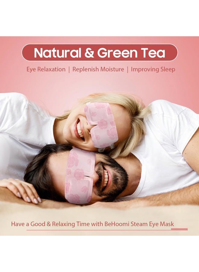 BeHoomi Steam Eye Mask, 10 Packs Heated Eye Mask, Self Heating Disposable SPA Warm Compress for Eyes Sleep Mask, Soothing Moist Heat Eye Masks, Travel Essentials & Relaxation Gifts (Rose Scent)  - Image 2