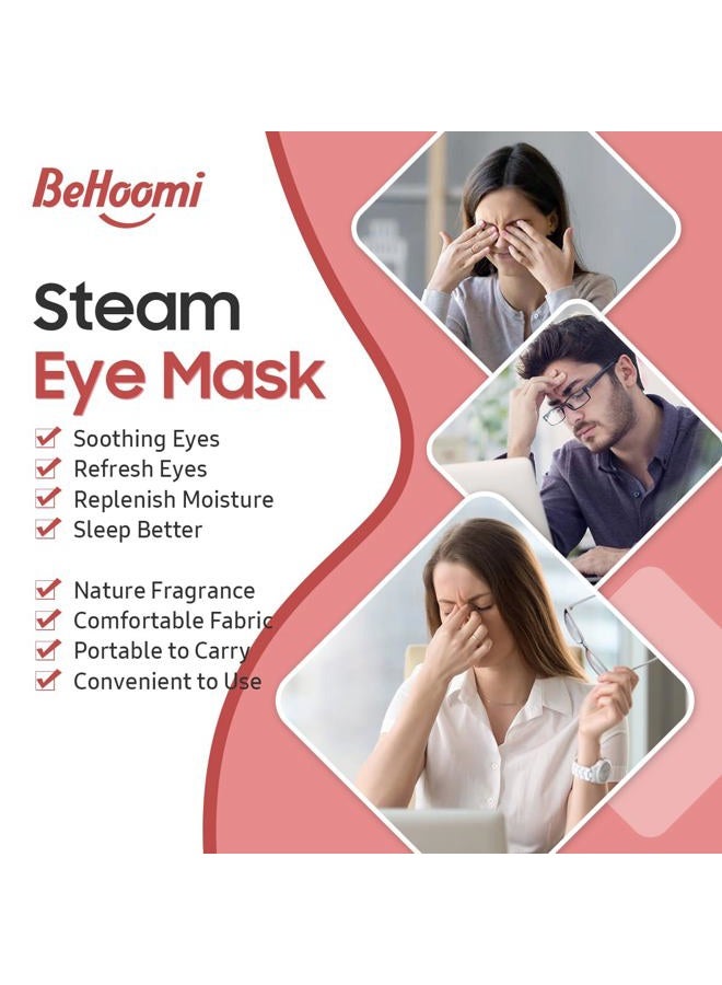 BeHoomi Steam Eye Mask, 10 Packs Heated Eye Mask, Self Heating Disposable SPA Warm Compress for Eyes Sleep Mask, Soothing Moist Heat Eye Masks, Travel Essentials & Relaxation Gifts (Rose Scent)  - Image 3