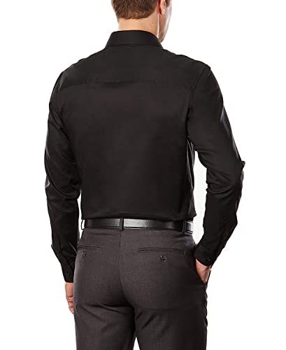 Kenneth Cole Unlisted by Kenneth Cole mens Slim Fit Solid Dress Shirt, Black, 18 -18.5 Neck 34 -35 Sleeve US - Image 2