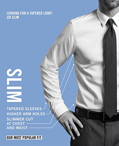 Kenneth Cole Unlisted by Kenneth Cole mens Slim Fit Solid Dress Shirt, Black, 18 -18.5 Neck 34 -35 Sleeve US - Image 4
