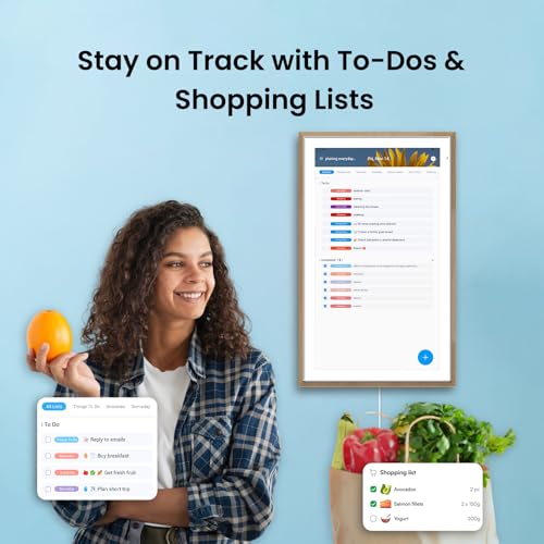 Apolosign 21.5-inch Digital Calendar : Dual Mode Smart Wall Planner, No Subscription, Install Apps, Sync Calendars, Electronic Touchscreen Interactive Display for Family Schedules, Chore Chart (Teak) - Image 5