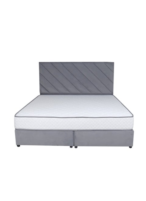 Eleganza Upholstered Bed 200 X 120 Twin Size Grey Color
