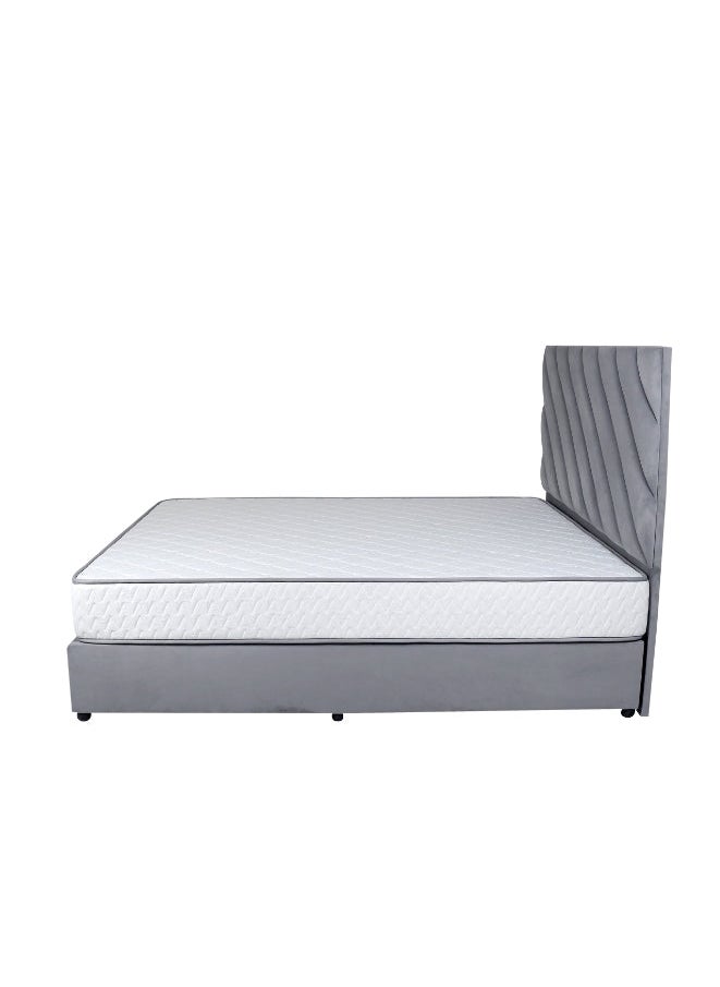 Eleganza Upholstered Bed 200 X 120 Twin Size Grey Color
